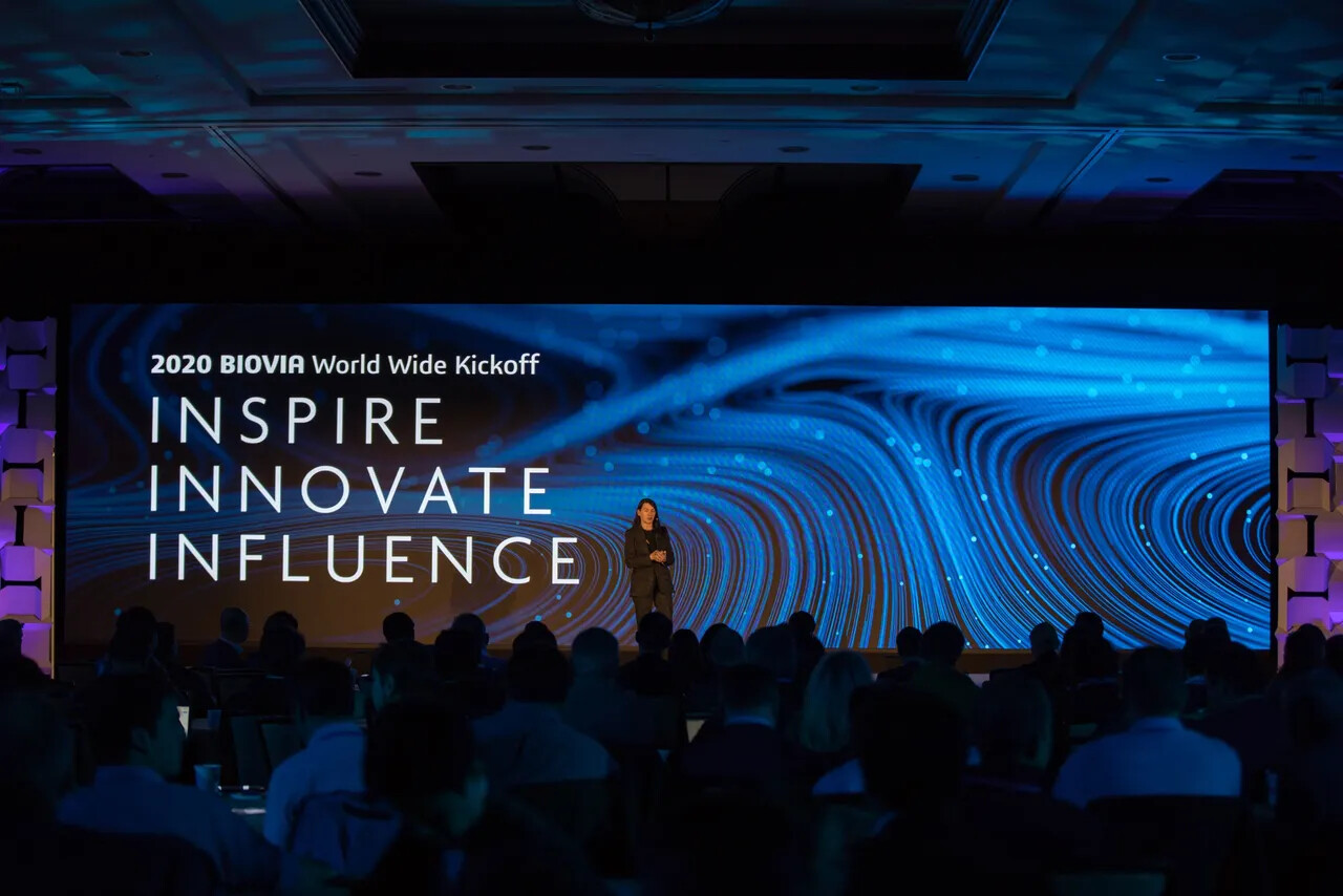 Conference audience and projection screens