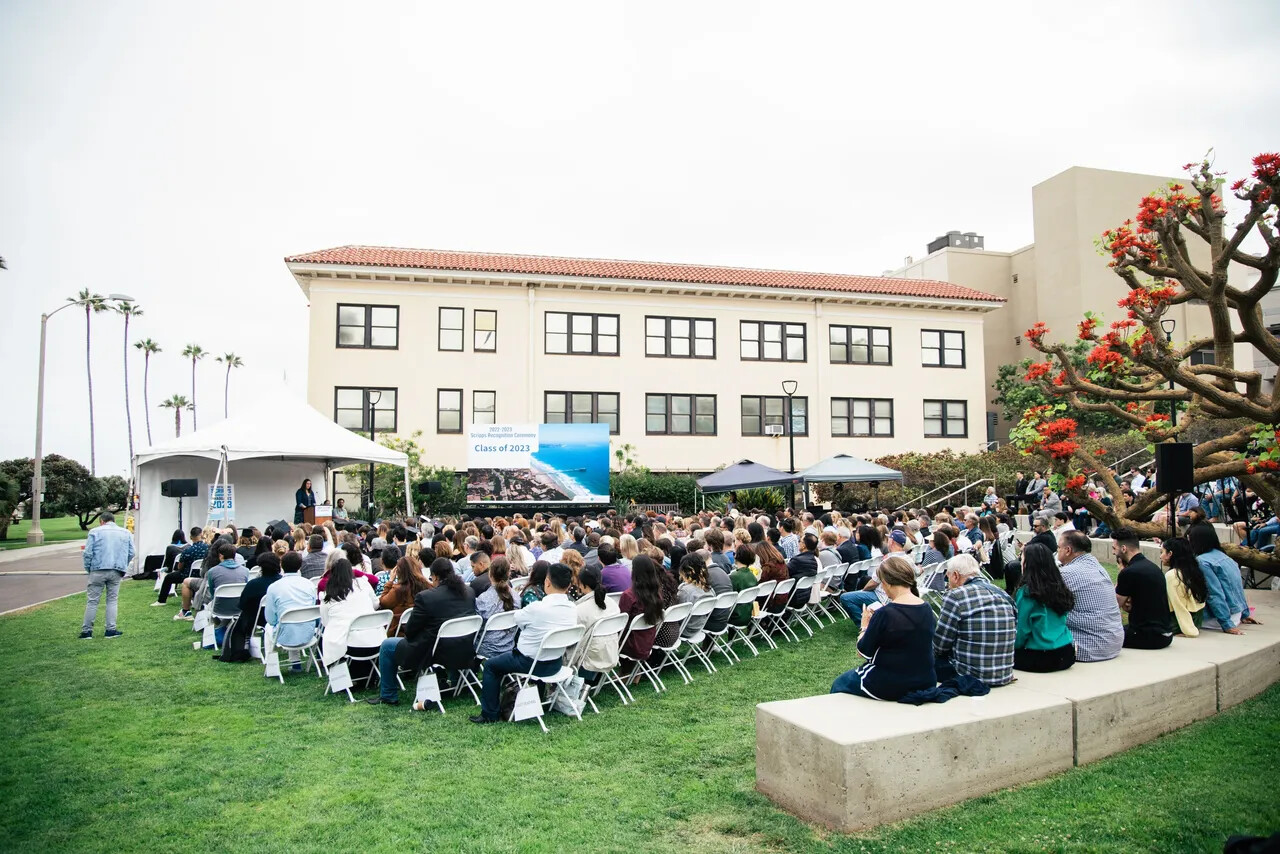 Graduation audience at a live event